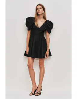 Aje Studio Bisou Mini Dress Black Size 14 for rent on The Volte - image 1