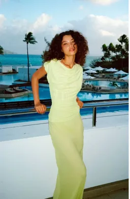 Bec and bridge JEHNAYA ASYM MAXI DRESS in citrus yellow for rent on The Volte - image 1