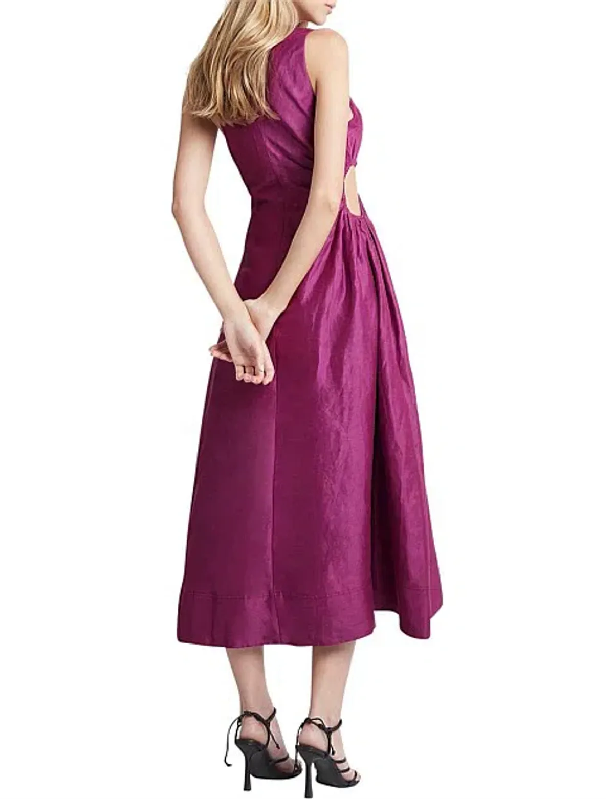 Aje Chateau Cut Out Dress Fuchsia Size 10 - Image 3