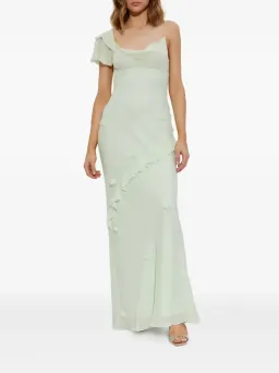 Self-Portrait Georgette Flower Maxi Dress Mint Green Size 10 for rent on The Volte - image 2