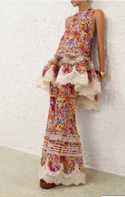 Zimmermann LUNA SHIRRED FLARE PANT size O  for rent on The Volte - image 2