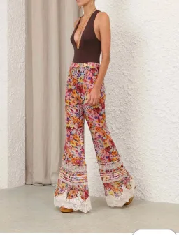 Zimmermann LUNA SHIRRED FLARE PANT size O  for rent on The Volte - image 1