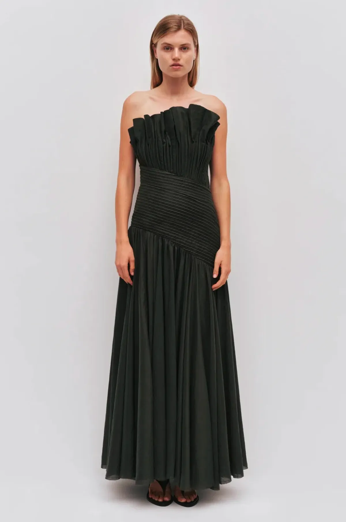 Aje Aquiline Gown Hunter Green Size 10 - Image 1