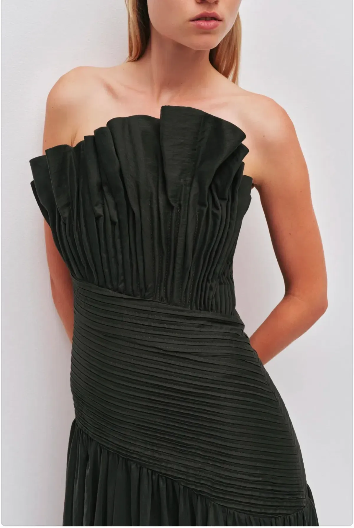 Aje Aquiline Gown Hunter Green Size 10 - Image 2