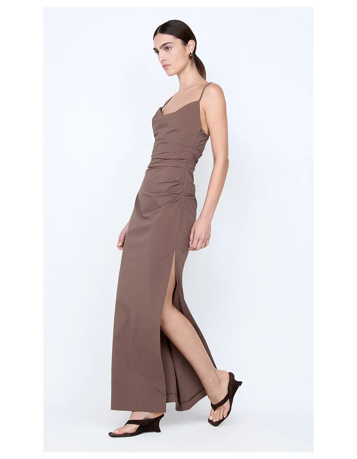 Bec Bridge Lyana Cowl Maxi Dress Brown Size 8 - Image 4