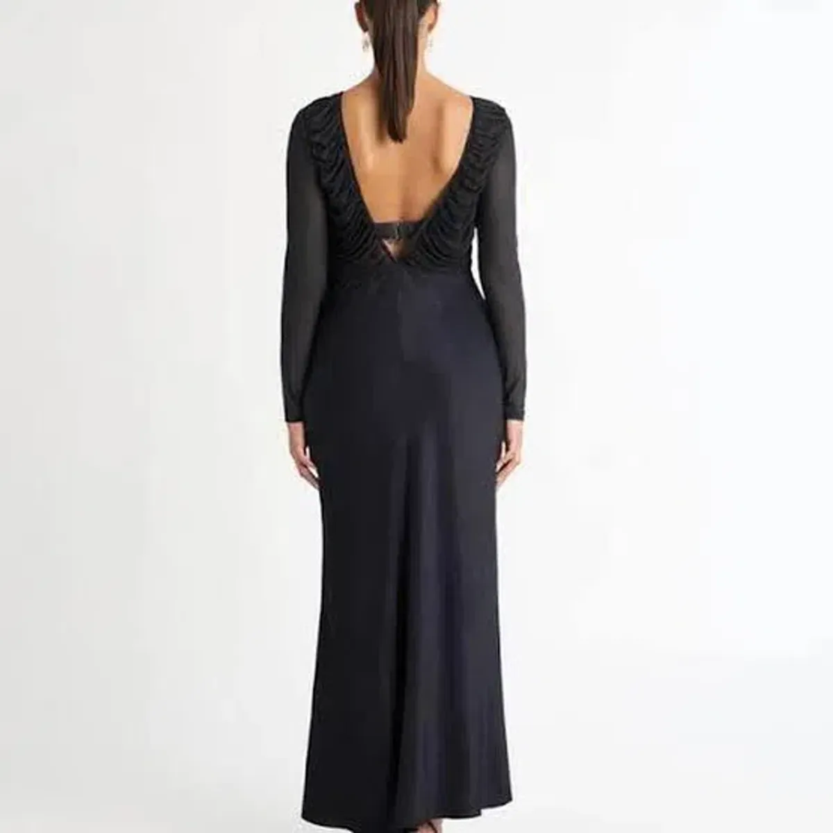 SHEIKE ETERNITY MAXI DRESS GOWN IN GUNMETAL | SIZE AU 14 - Image 3