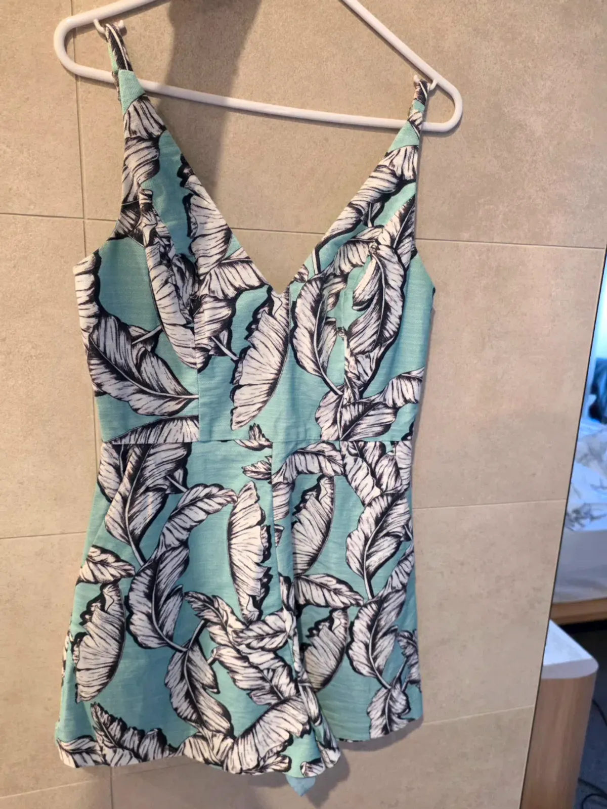 Kookai teal leaf playsuit size 36 - Image 1