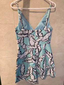 Kookai teal leaf playsuit size 36 for rent on The Volte - image 2