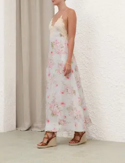 ZIMMERMANN HALLIDAY A-LINE MAXI DRESS IN BLUE WATERCOLOUR FLORAL for rent on The Volte - image 4