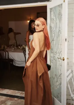 Manning Cartell- Provence Halter Dress– Cognac- Size 14 for rent on The Volte - image 2