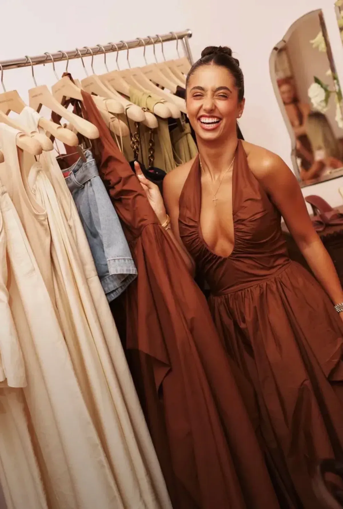 Manning Cartell- Provence Halter Dress– Cognac- Size 14 - Image 3