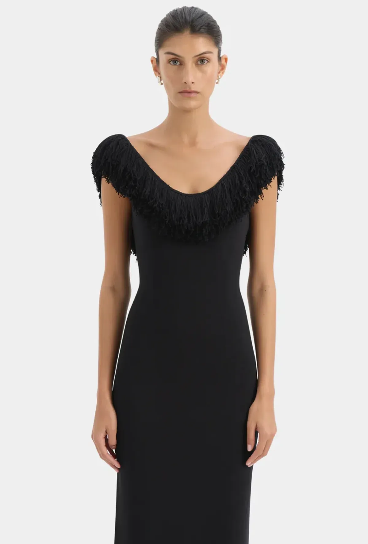 Sir the Label Marcelline Fringe Scoop Back Gown - Image 3