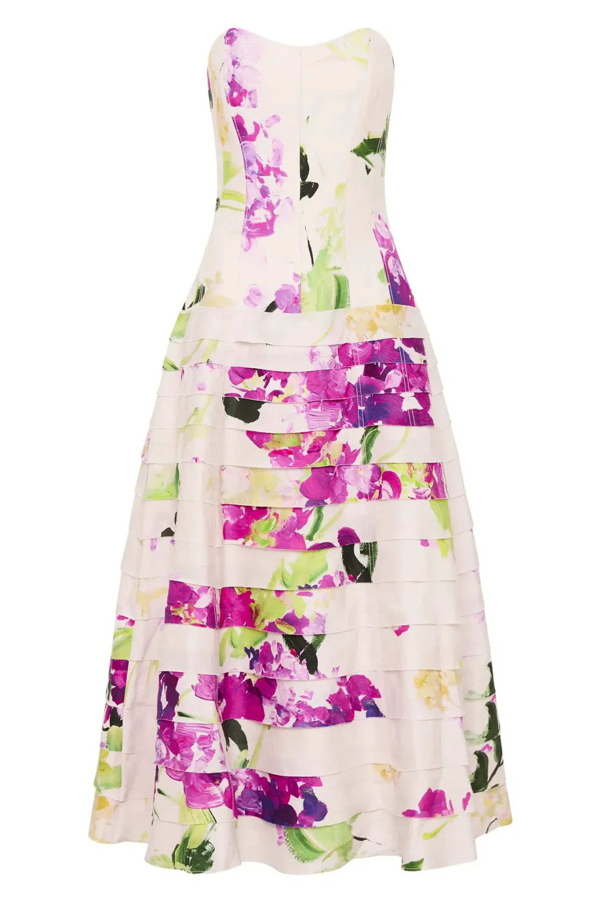 New Aje Victoria Midi Dress WILD HYDRANGEA - Size 10 - Pink Floral Evening Gown - Image 7