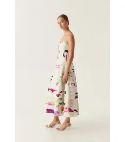 New Aje Victoria Midi Dress WILD HYDRANGEA - Size 10 - Pink Floral Evening Gown for rent on The Volte - image 3