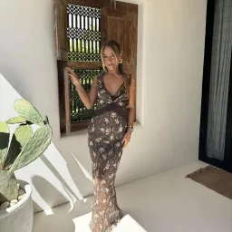 SIR THE LABEL - Avellino Lace Layered Dress Chocolate Fiore Print: Size 3 / AU 12 for rent on The Volte - image 4