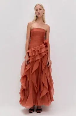 CANYON GOWN | CORAL CLAY - SIZE 6 for rent on The Volte - image 1