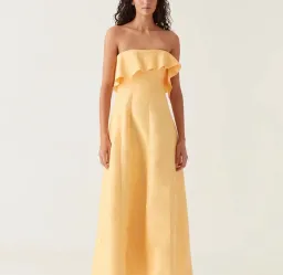 AJE shallows gown marigold yellow for rent on The Volte - image 1