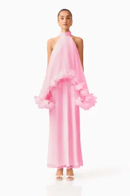 Elliatt Poppy Cape Maxi Gown in Pink Size L / AU 12 for rent on The Volte - image 5