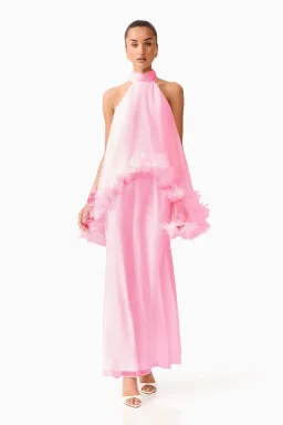 Elliatt Poppy Cape Maxi Gown in Pink Size M / AU 10 for rent on The Volte - image 2