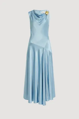 AJE Siren Midi Dress Blue Bell Size 10 for rent on The Volte - image 3