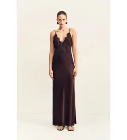 Shona Joy Simona Lace Slip Maxi Dress in Espresso Size AU8 for rent on The Volte - image 1