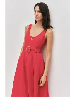 Aje Leonie Midi Dress Red Size 8 for rent on The Volte - image 2
