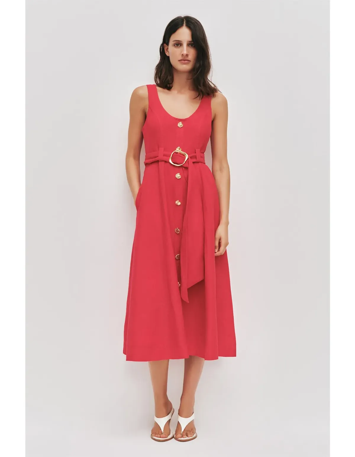 Aje Leonie Midi Dress Red Size 8 - Image 1