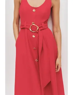 Aje Leonie Midi Dress Red Size 8 for rent on The Volte - image 3