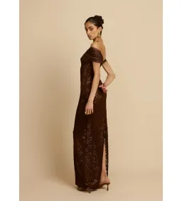 Arcina Ori Milana Dress in Chocolate Size AU12 for rent on The Volte - image 3