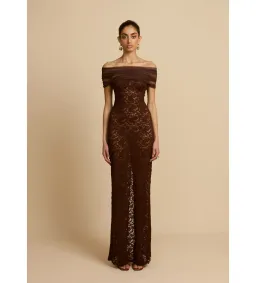 Arcina Ori Milana Dress in Chocolate Size AU12 for rent on The Volte - image 1