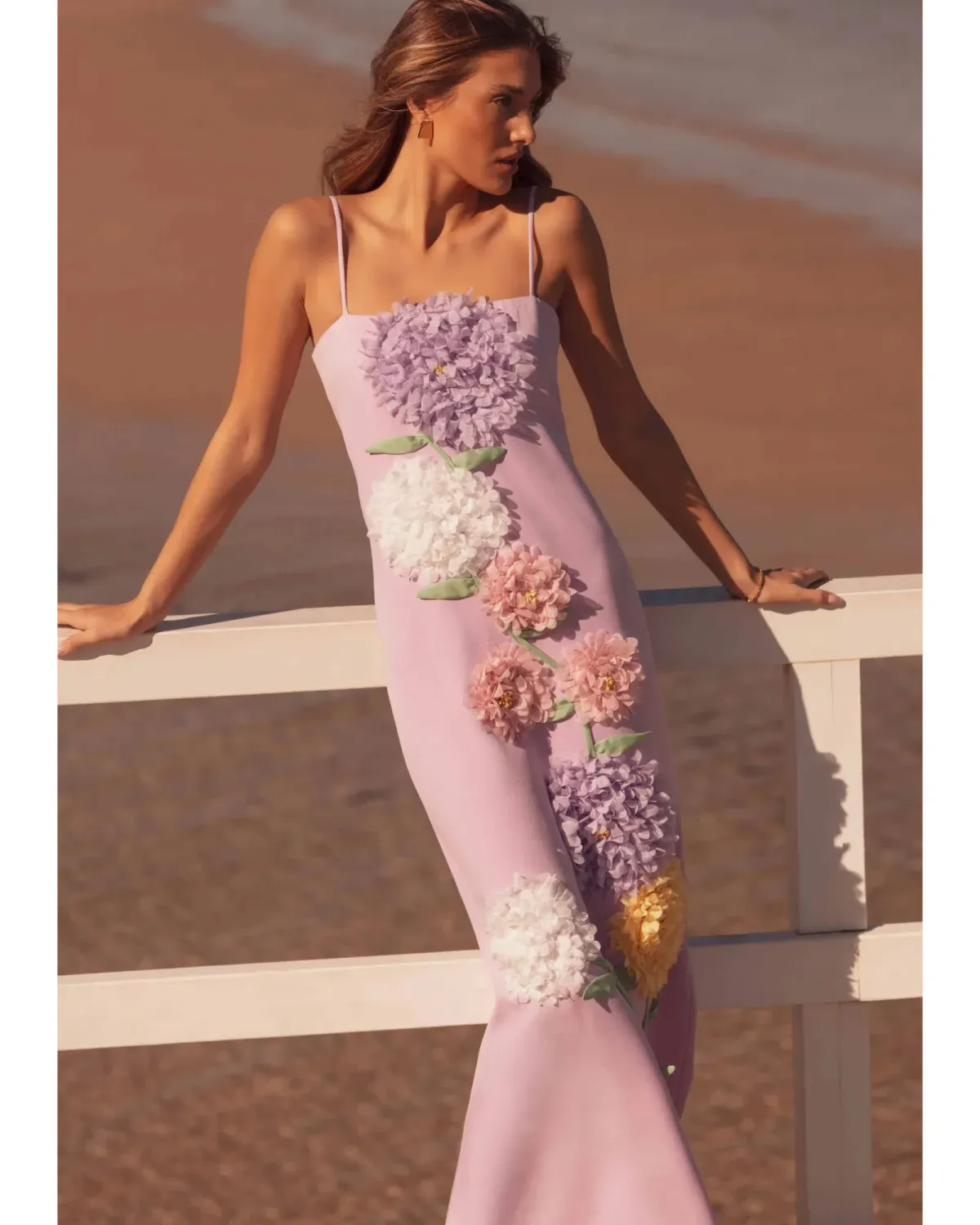 Elliatt Buttercup Embroidered Maxi Dress Purple Size M - Image 3