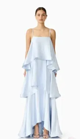 Tilly Tiered Maxi Dress in Pale Blue Size S for rent on The Volte - image 2