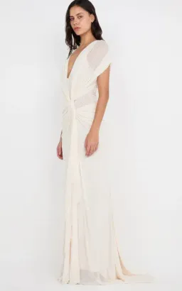 Bec & Bridge Leia Drape Maxi Gown Buttercream Size AU 10 for rent on The Volte - image 3
