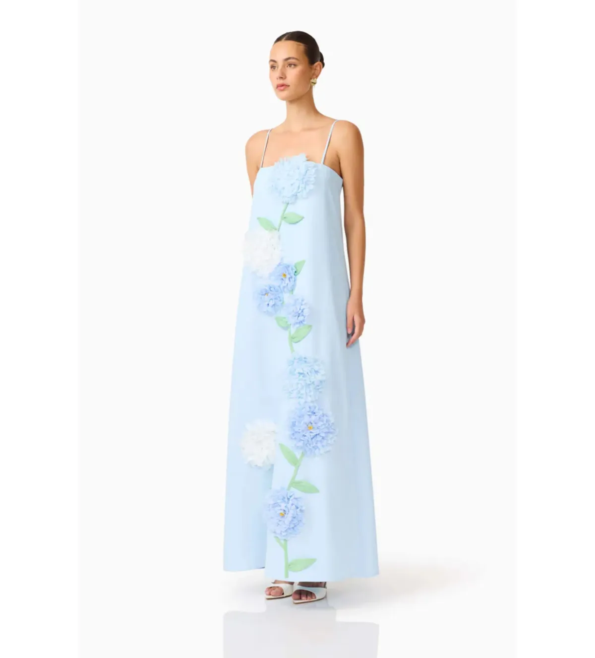 Elliatt Buttercup Embroidered Maxi Dress In Blue Size AU10 - Image 3