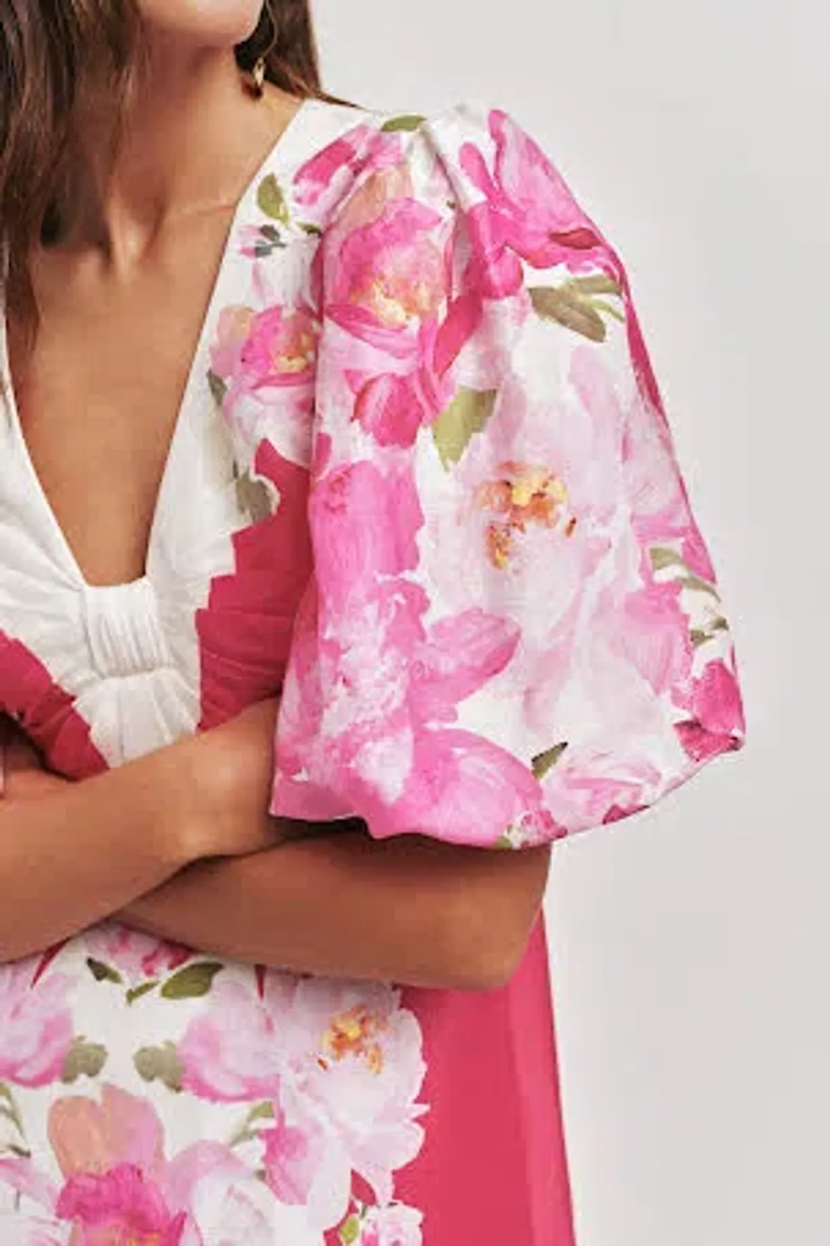 🩷 AJE Overflow Knotted Floral Midi Dress in 'Rosa Bold' Pink – Size AU 10 🩷 - Image 7