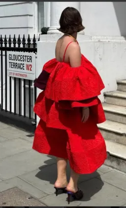 Roksanda X & Other Stories Ruffle Jacquard Midi Dress - size 10 for rent on The Volte - image 3