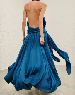 Zimmermann Alchemy Halter Dress Sailor Blue s0 for rent on The Volte - image 2