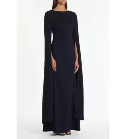 Carla Zampatti Crepe Celebration Sleeve Gown in Navy Size AU8 for rent on The Volte - image 2