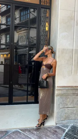 Acre Lou - DIRTY ESPRESSO MIDI DRESS for rent on The Volte - image 4