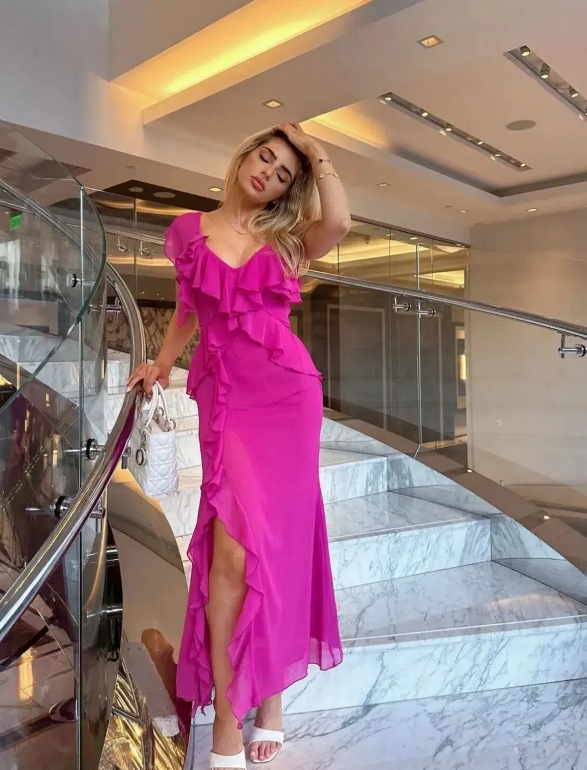 Zara Ruffle Maxi Dress - Image 3