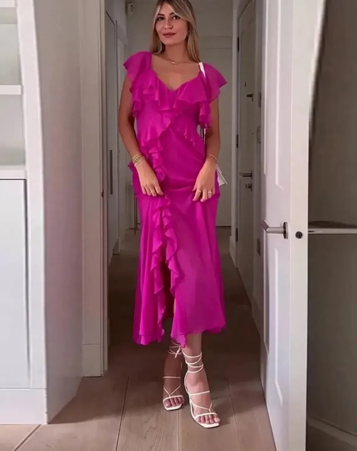 Zara Ruffle Maxi Dress - Image 6