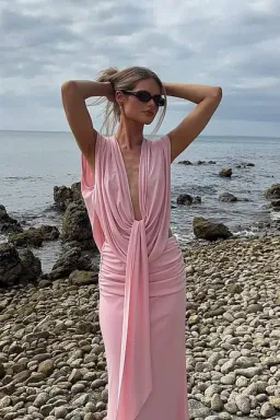 SUBOO - Jasmine cutout draped gown for rent on The Volte - image 2