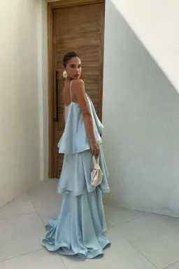 Elliatt Tilly Tiered Maxi Dress Blue Size M / AU 10-12 for rent on The Volte - image 4