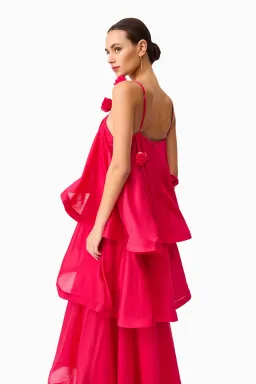Elliatt Thalia Tiered Gown size XL / 14 Pink  for rent on The Volte - image 5