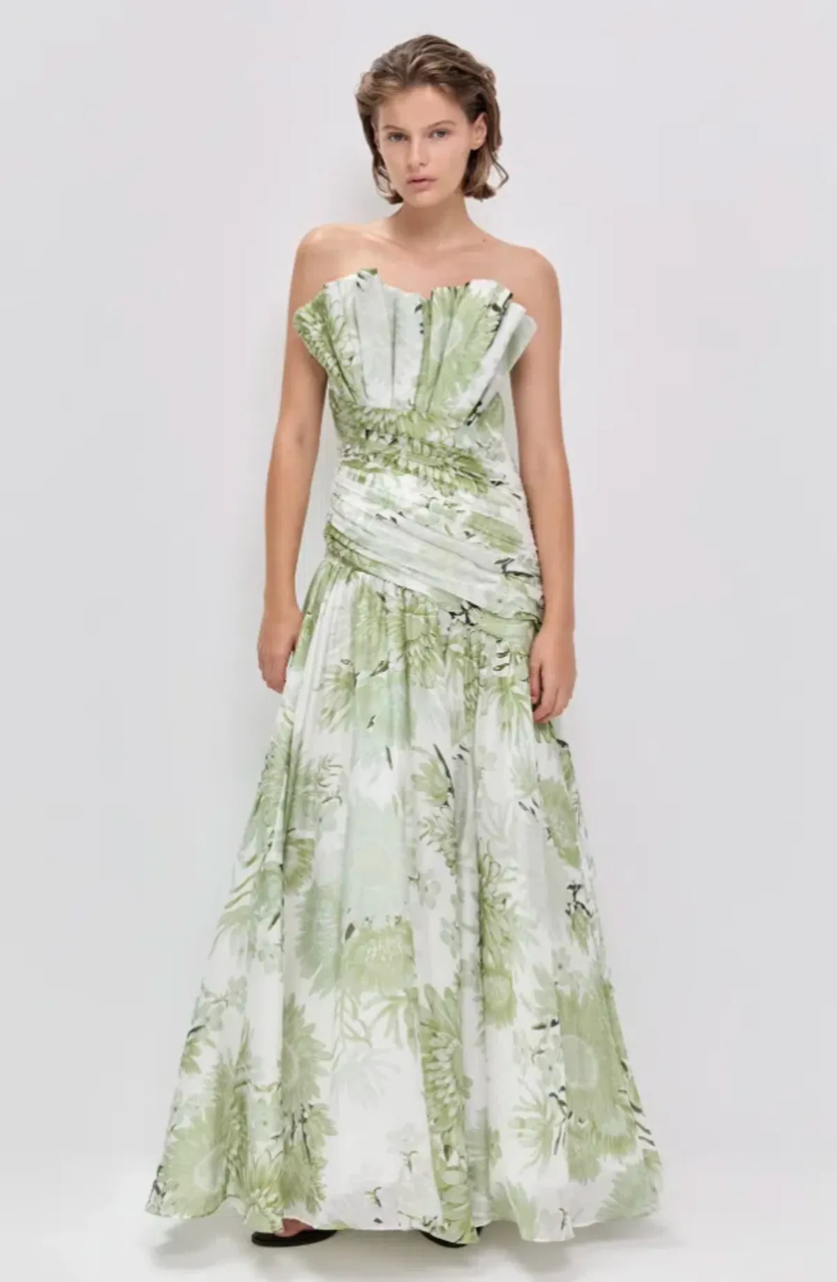 REFLECTOR GOWN | OLIVE NATIVE FLORAL - SIZE 10 - Image 1