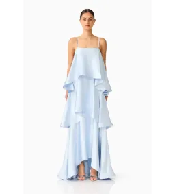 Elliatt Tilly Tiered Maxi Dress in Pale Blue Size L/AU12 for rent on The Volte - image 1