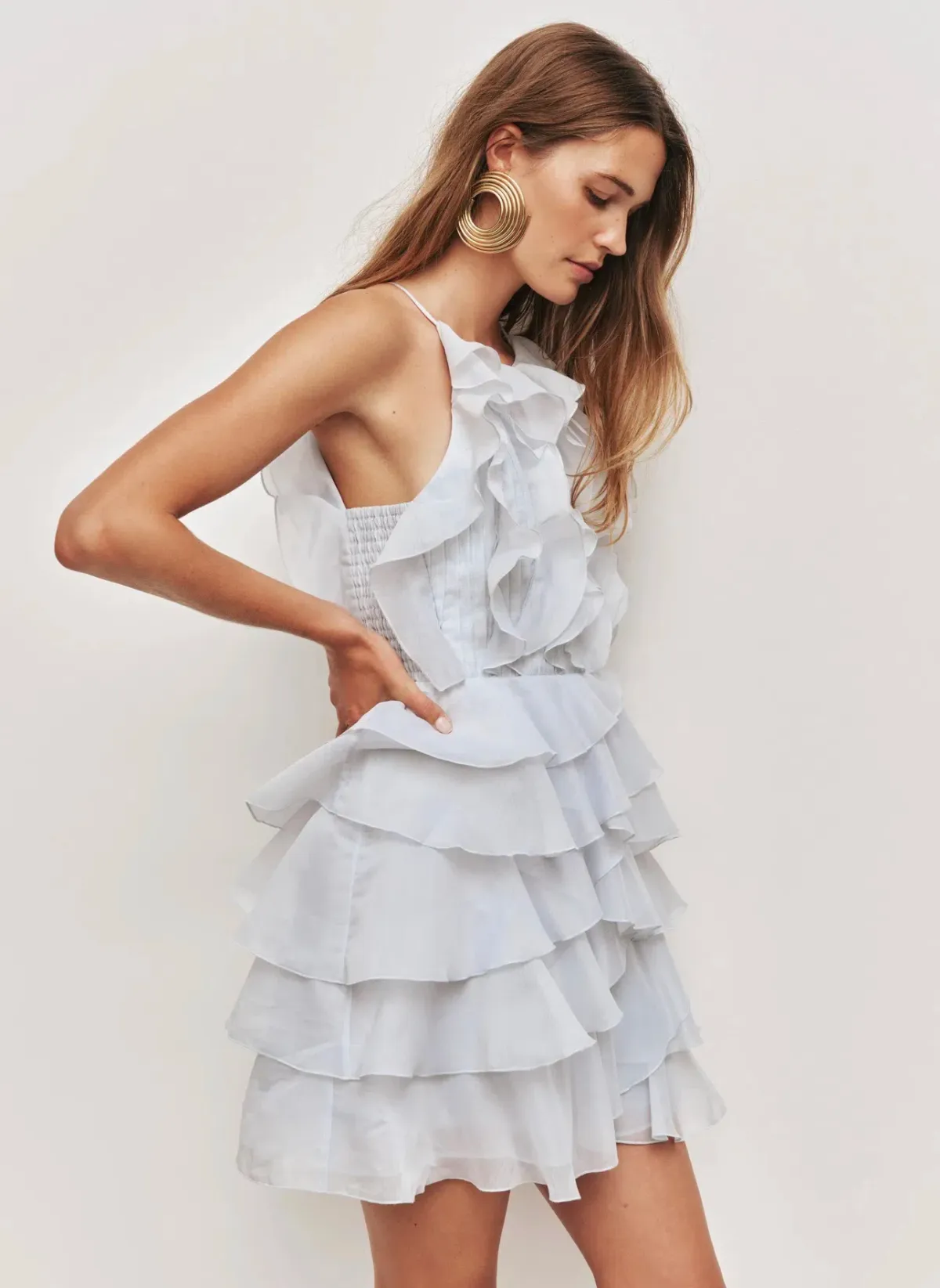 Aje Cleo Mini Dress size 16 Silver Blue - Image 3