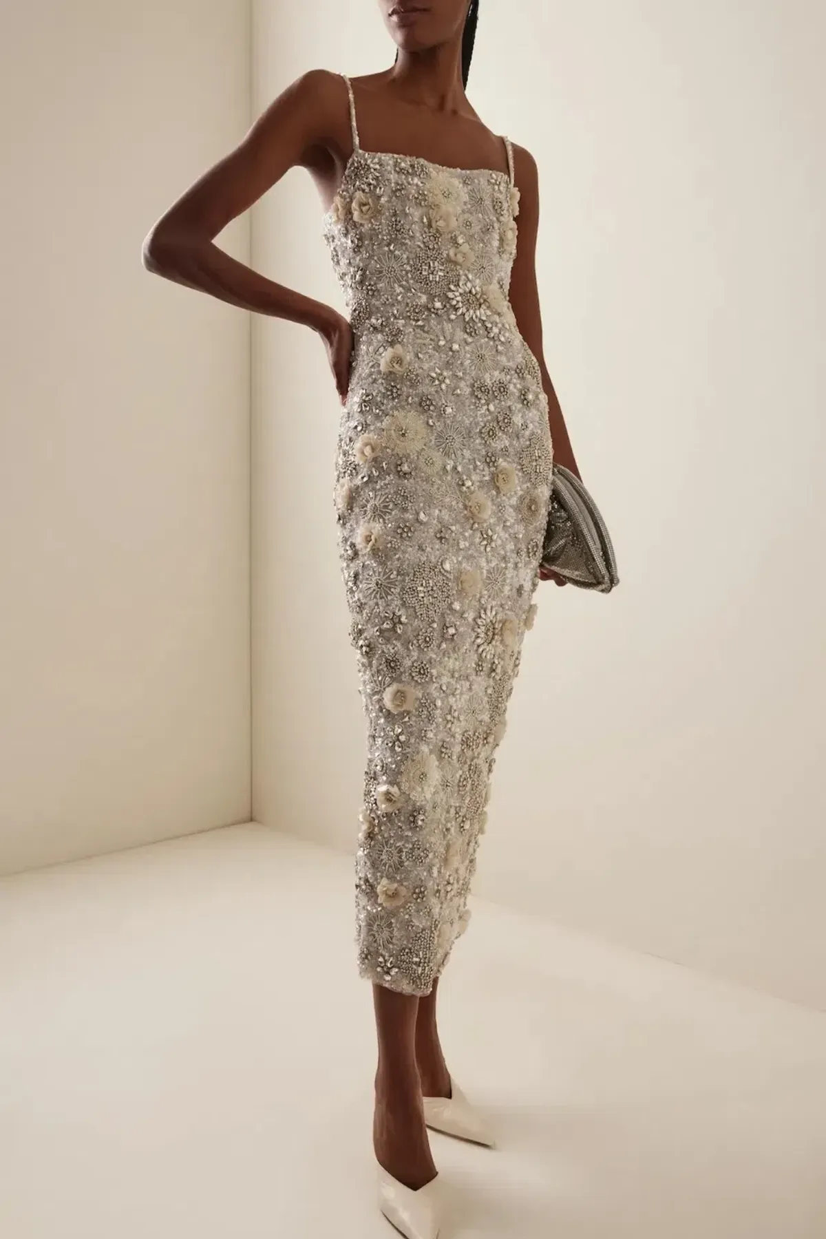 Rachel Gilbert Francesca Midi Gown in Ivory Size 6 - Image 1