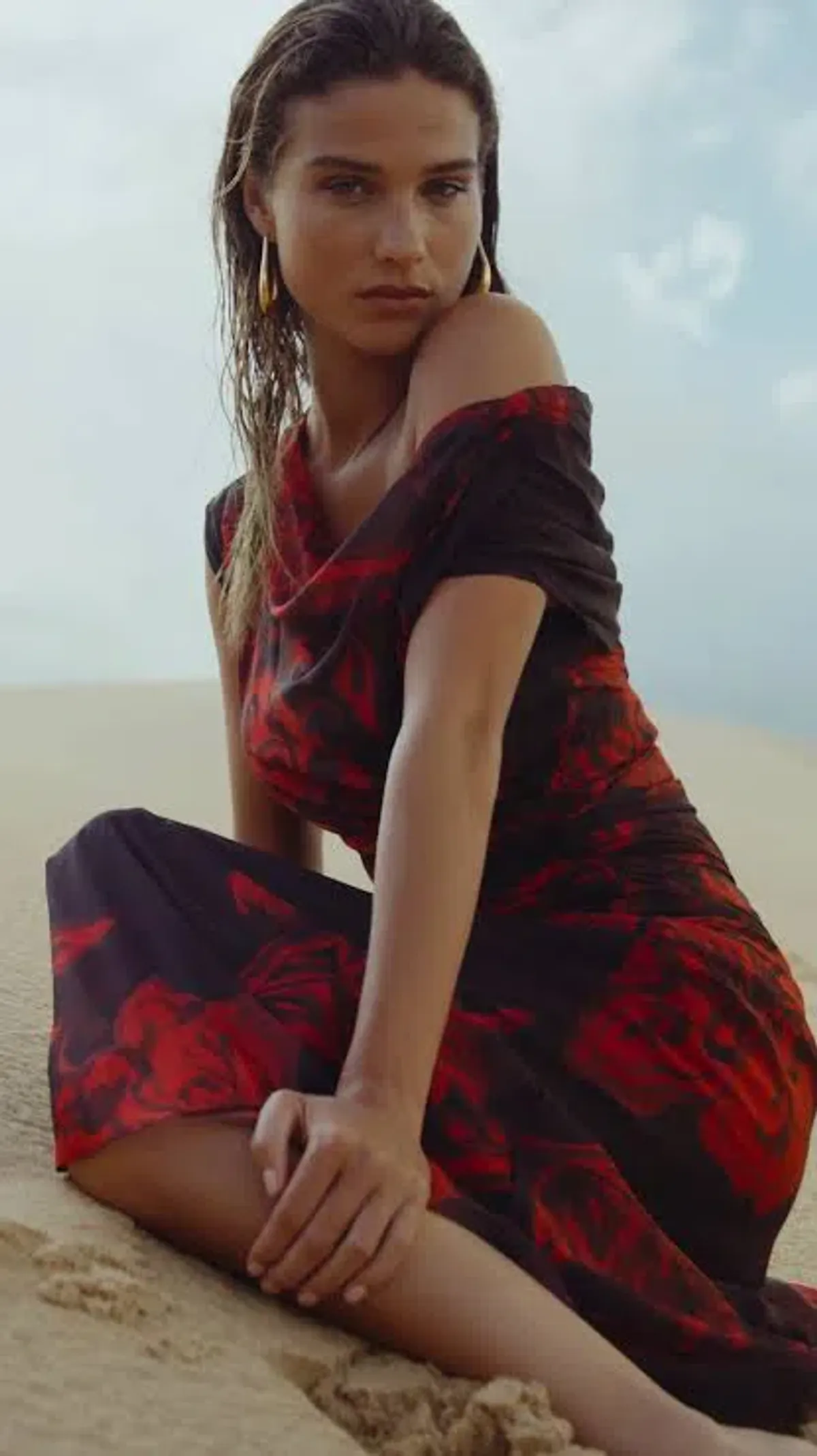 Sheike Chintz Off the Shoulder Maxi Dress Size 14 - Image 4