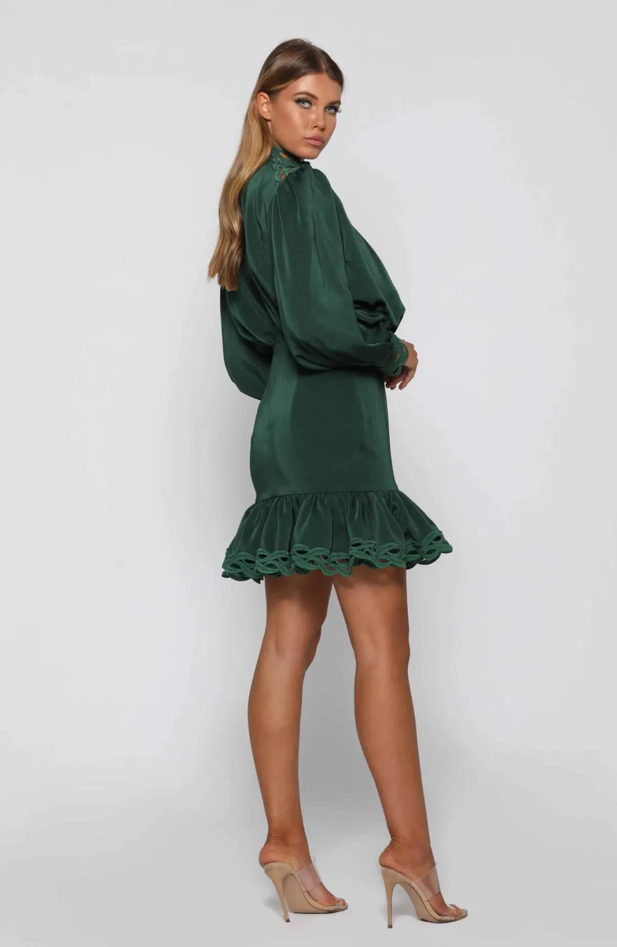 Elle Zeitoune Leonardo Dress Forest Green Size 8 - Image 2